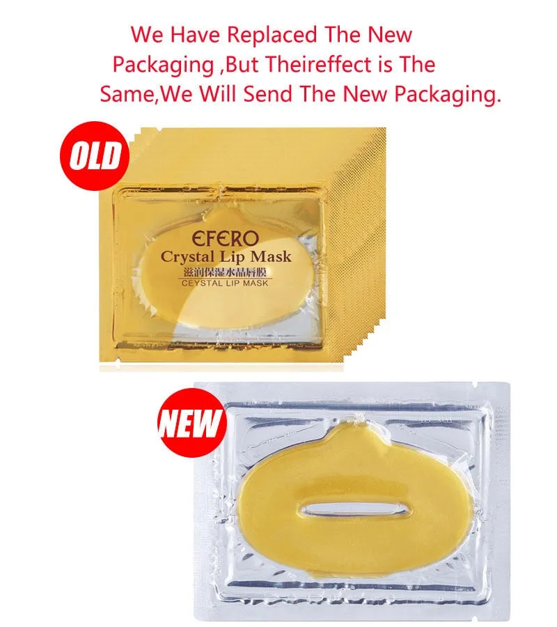 5pcs Collagen Crystal Gold Gel Lip Mask Anti-Aging Anti-wrinkle Moisturizer Lip Plumper