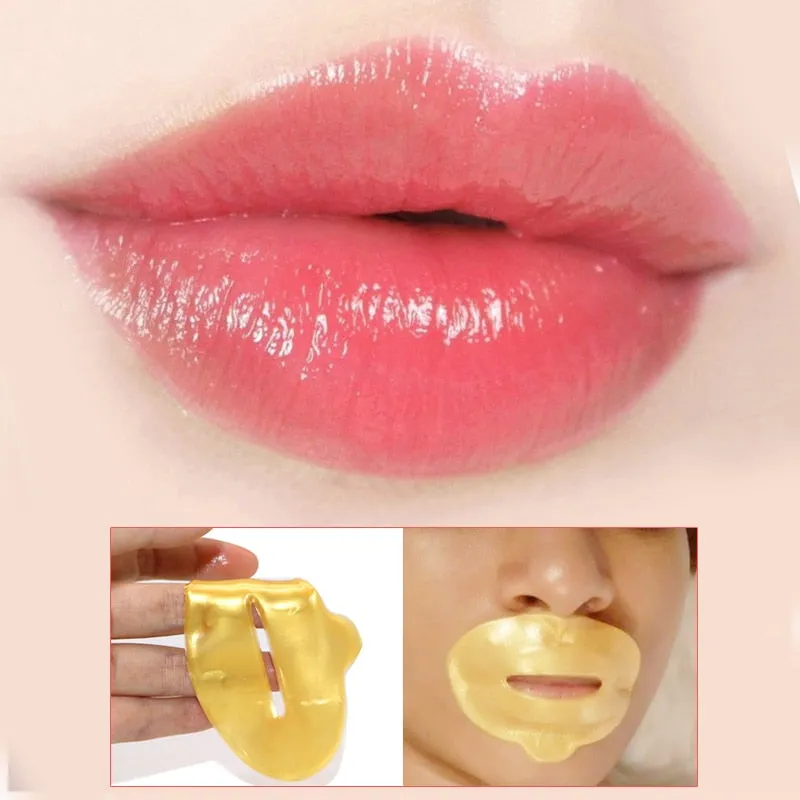 5pcs Collagen Crystal Gold Gel Lip Mask Anti-Aging Anti-wrinkle Moisturizer Lip Plumper