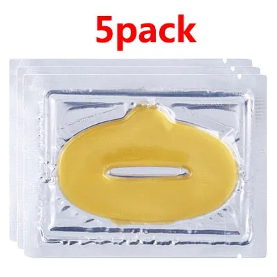 5pcs Collagen Crystal Gold Gel Lip Mask Anti-Aging Anti-wrinkle Moisturizer Lip Plumper
