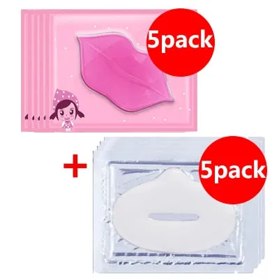 5pcs Collagen Crystal Gold Gel Lip Mask Anti-Aging Anti-wrinkle Moisturizer Lip Plumper