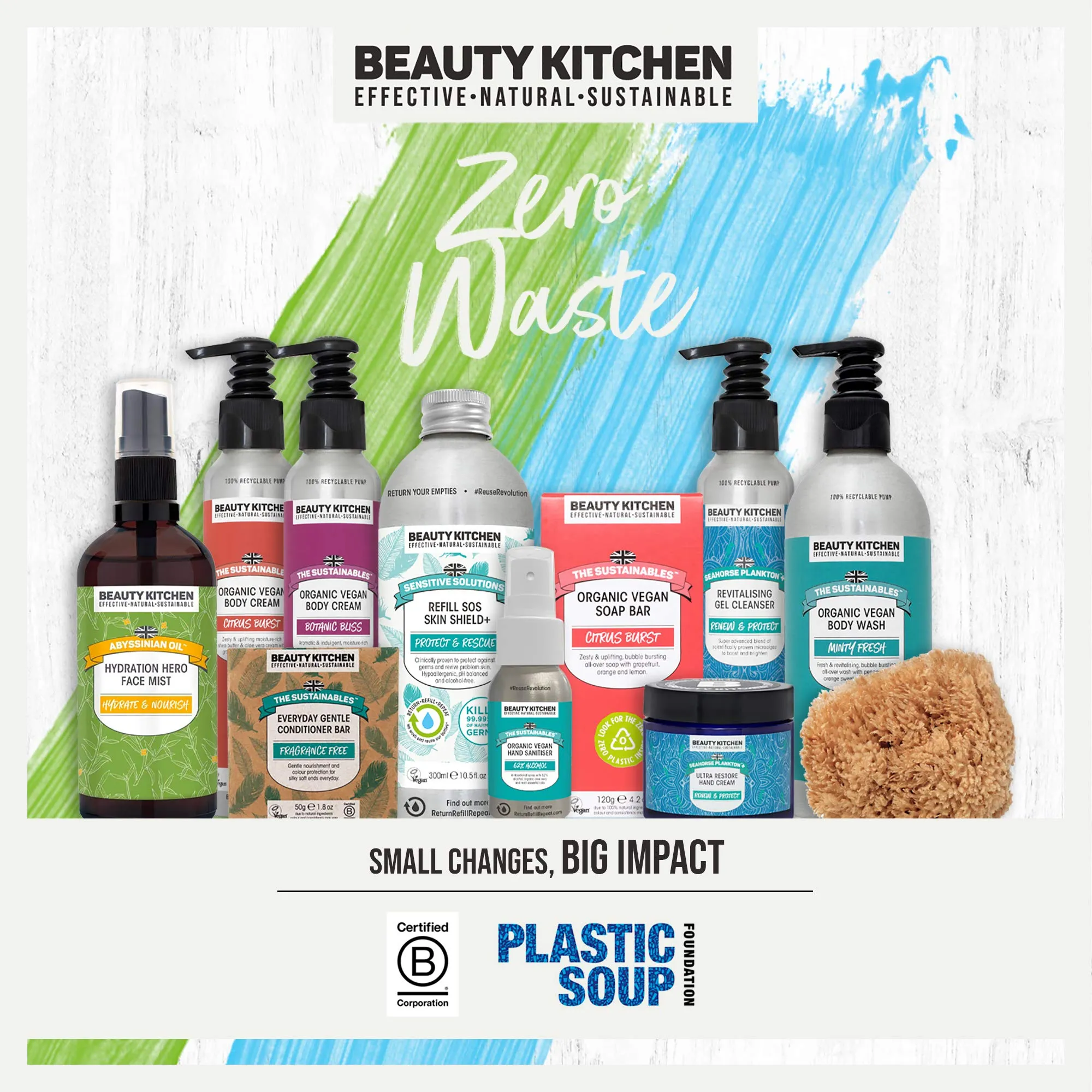 Beauty Kitchen Seahorse Plankton  Beauty Boost BB Cream - 30ml Refillable Eco-friendly Bottle - Vegan Natural Cream