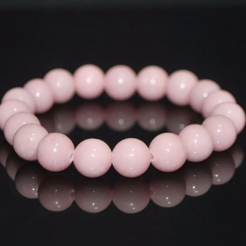 Blush Color Natural Jade Unisex Bracelets