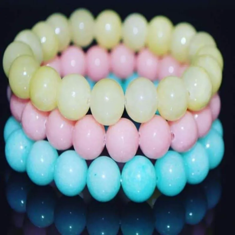 Blush Color Natural Jade Unisex Bracelets