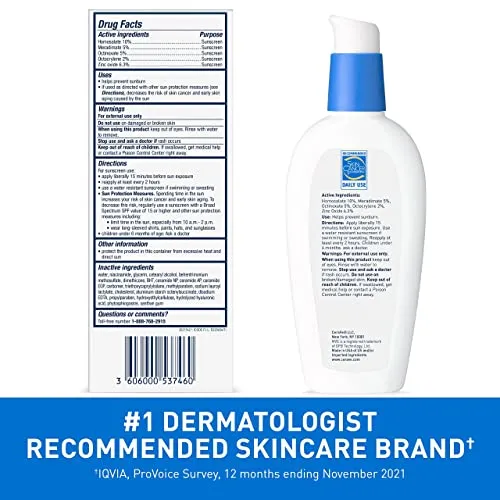 CeraVe AM Facial Moisturizing Lotion SPF30 3 Ounce Oil-Free Face Moisturizer with Sunscreen