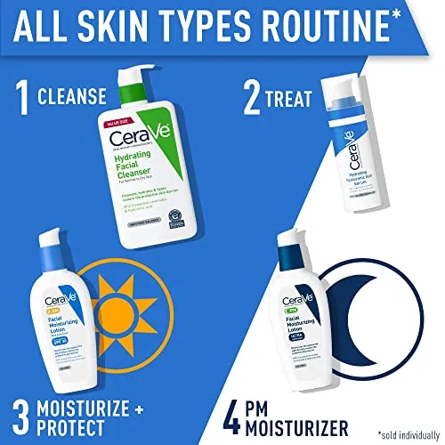 CeraVe AM Facial Moisturizing Lotion SPF30 3 Ounce Oil-Free Face Moisturizer with Sunscreen