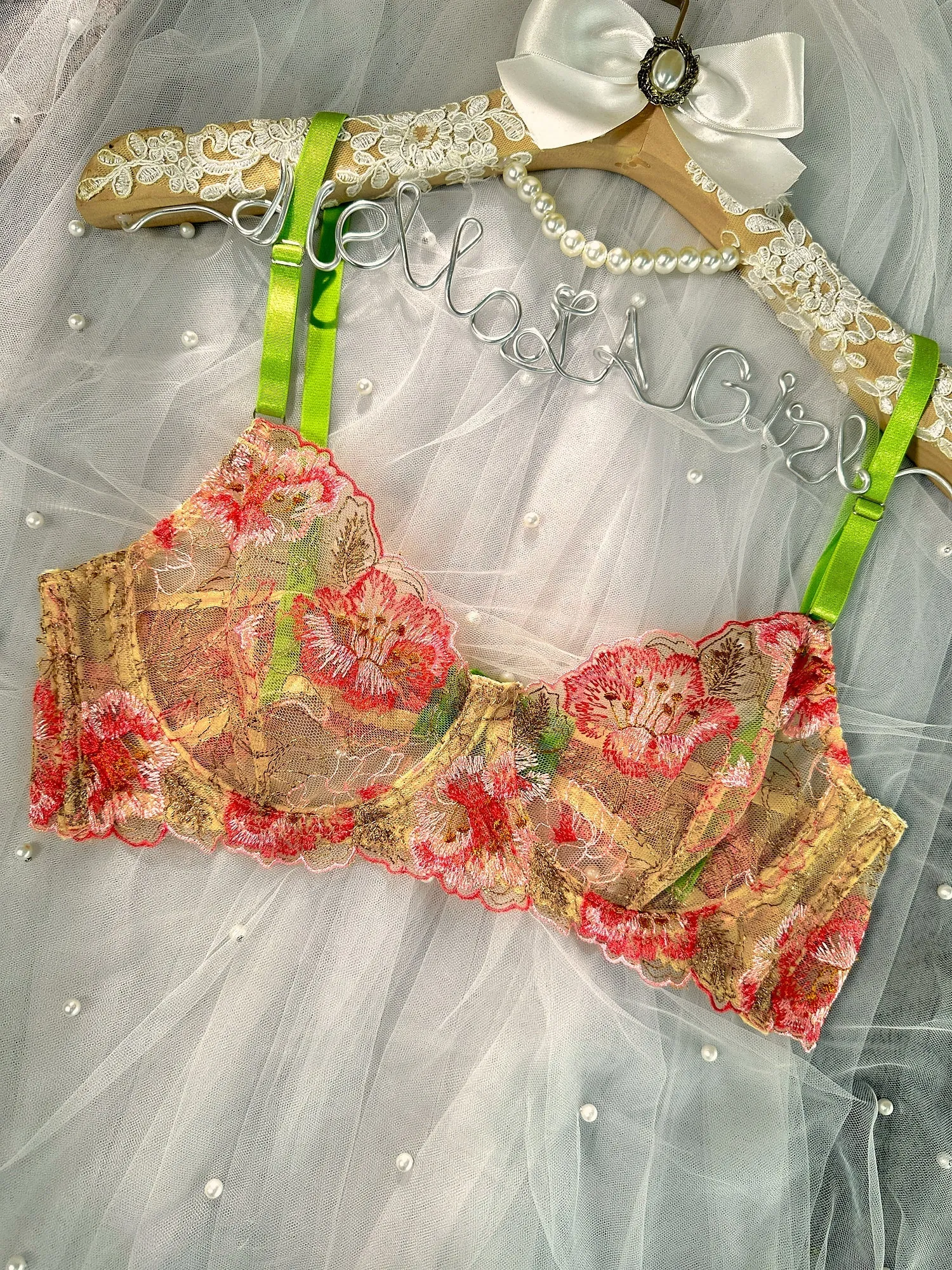 Colorful Floral Lingerie Set