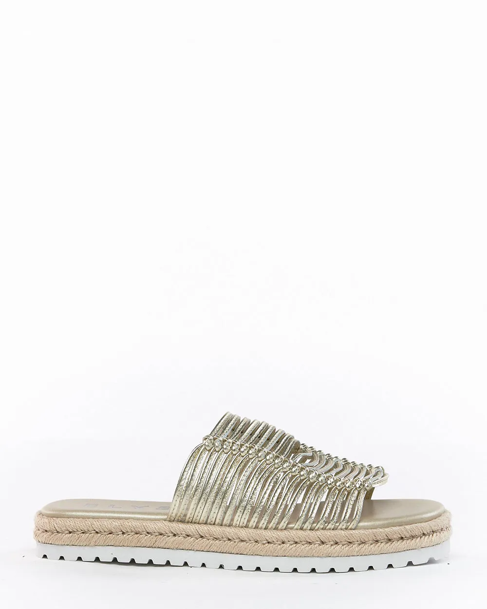 Elyson Sardinia Gold Leather Slide