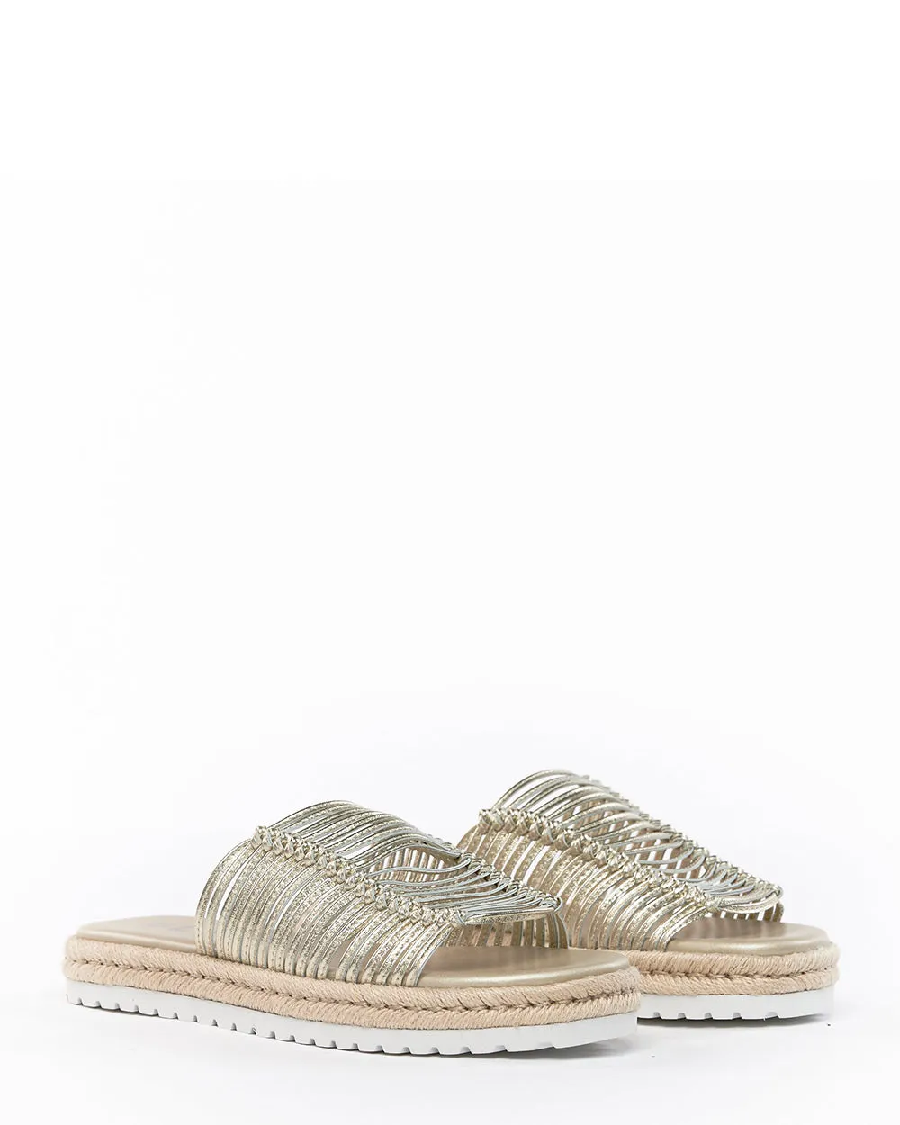 Elyson Sardinia Gold Leather Slide