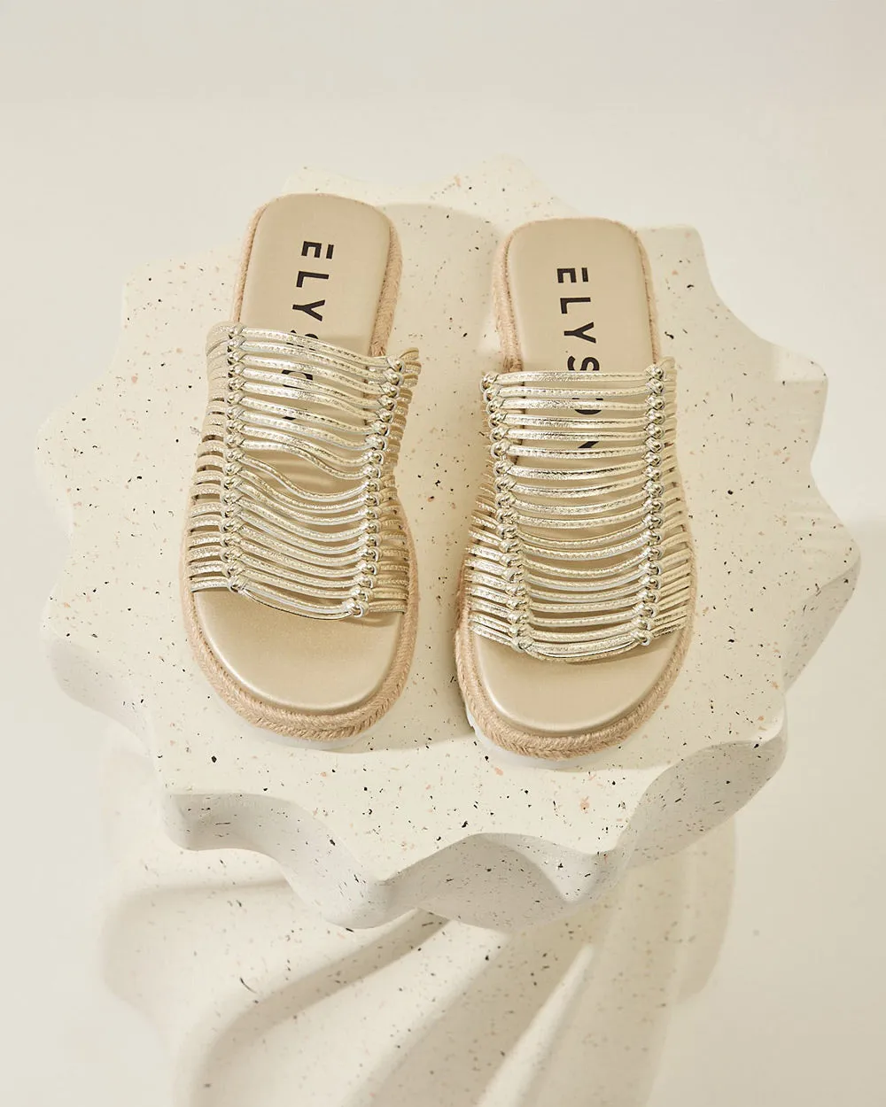 Elyson Sardinia Gold Leather Slide