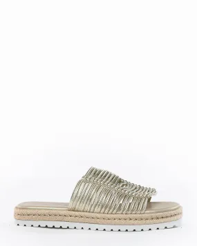 Elyson Sardinia Gold Leather Slide
