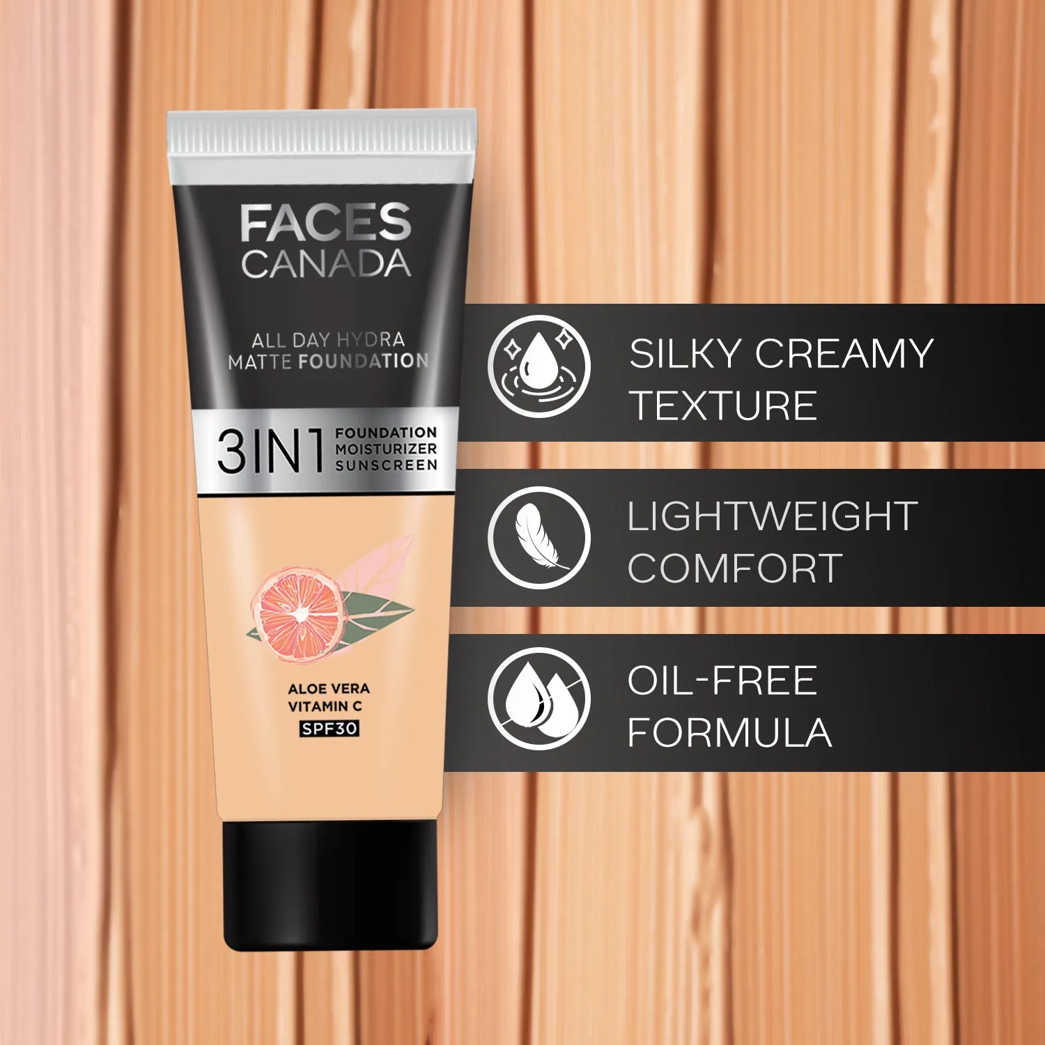 FACES CANADA All Day Hydra Matte Foundation Rich Ivory 013 15ml