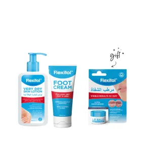 Flexitol Lotion And Foot Cream Bundle   Free Lip Balm