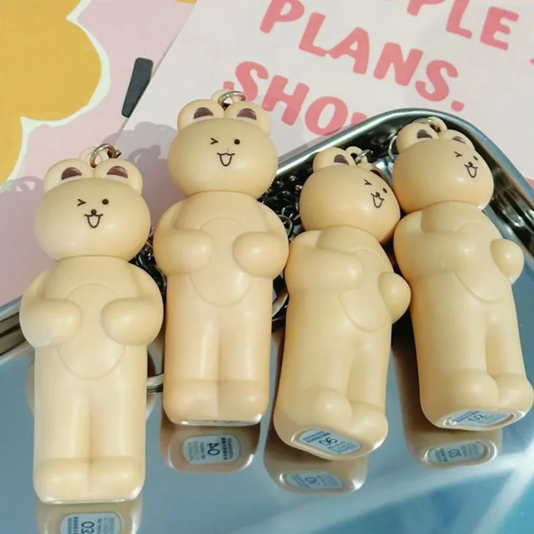HERORANGE - 3pcs Bubble Bear Keychain Lip Gloss