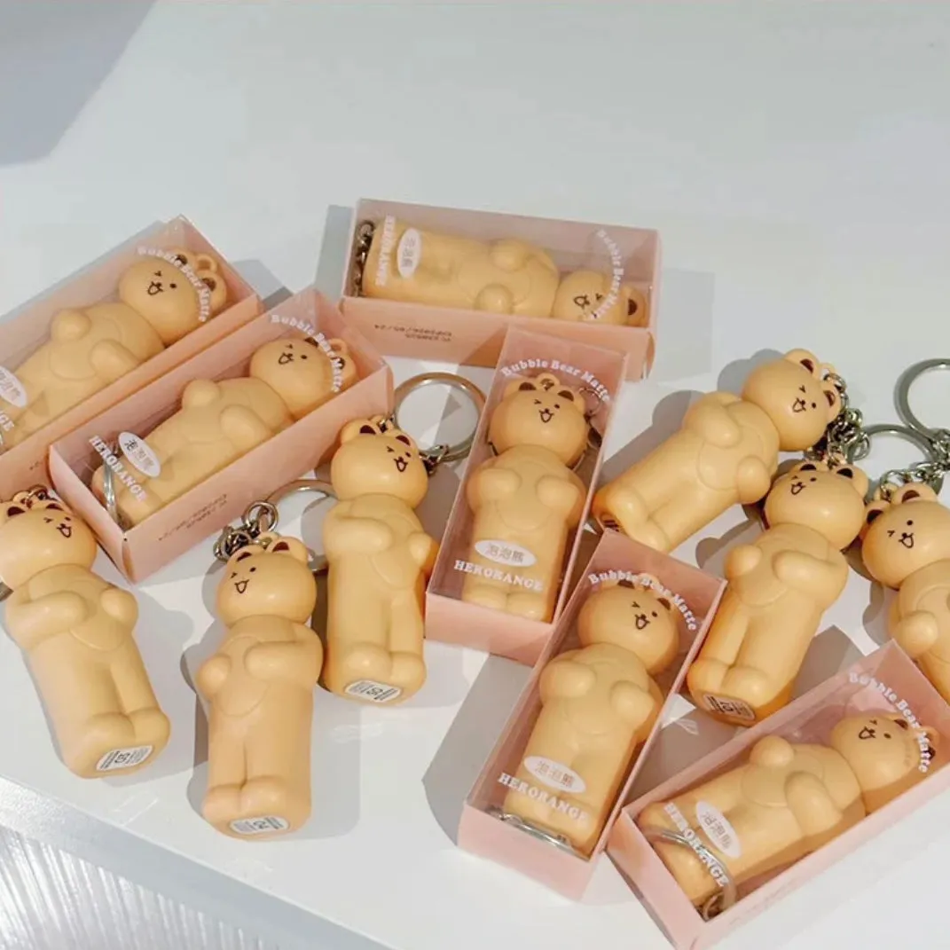 HERORANGE - 3pcs Bubble Bear Keychain Lip Gloss