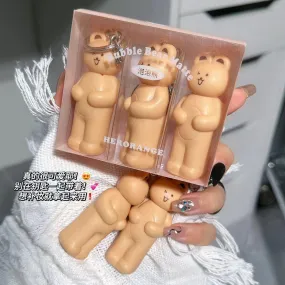 HERORANGE - 3pcs Bubble Bear Keychain Lip Gloss