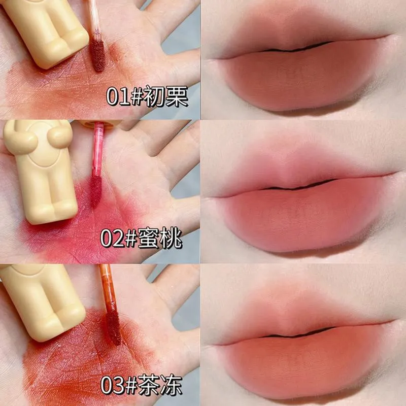 HERORANGE - 3pcs Bubble Bear Keychain Lip Gloss