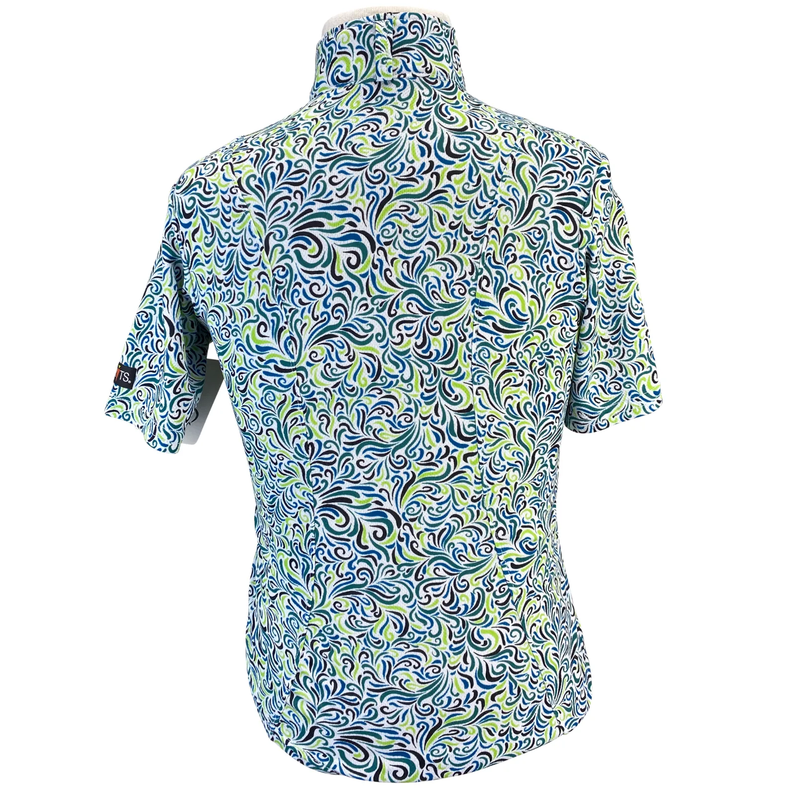 Kerrits 'Ice Fil' Short Sleeve Shirt in Green Swirl - Children's XL