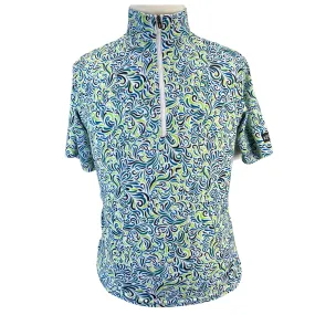 Kerrits 'Ice Fil' Short Sleeve Shirt in Green Swirl - Children's XL