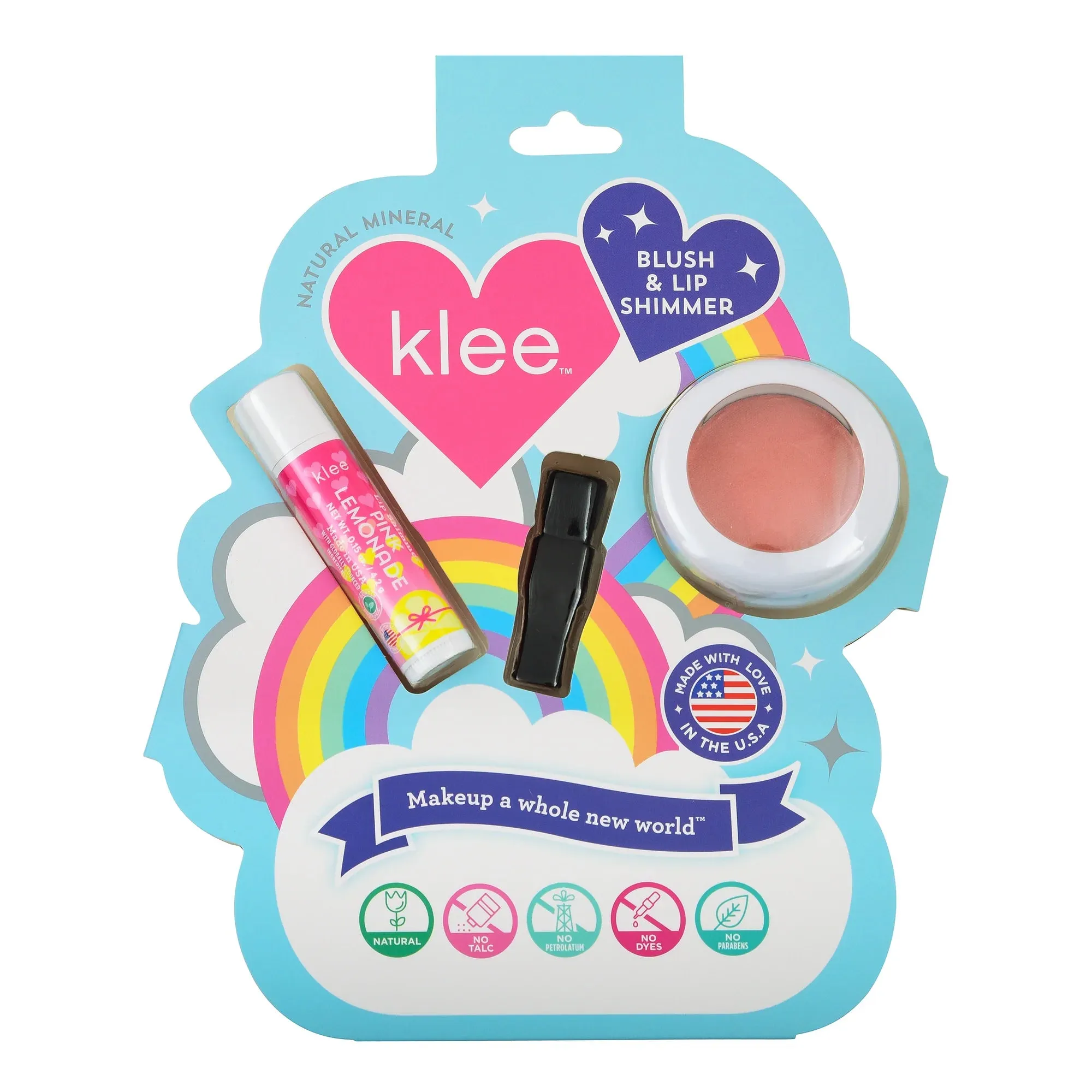 Klee Naturals Blush & Lip Shimmer Set: Honey Pink Buzz