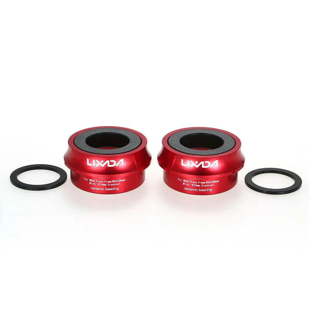 Lixada Road Bike Bicycle Cycling  Press Fit Ceramic Bottom Bracket Cups Aluminum Alloy 66mm/72mm BB Cups Crank Set Bearing   Axis Parts