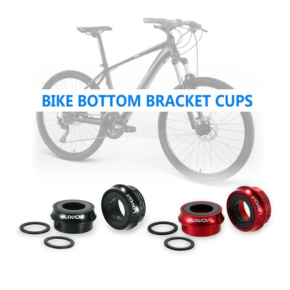 Lixada Road Bike Bicycle Cycling  Press Fit Ceramic Bottom Bracket Cups Aluminum Alloy 66mm/72mm BB Cups Crank Set Bearing   Axis Parts