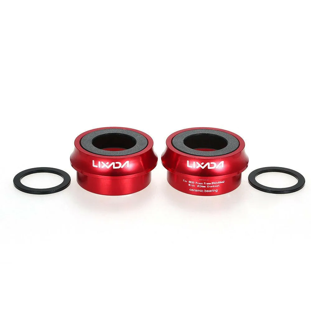 Lixada Road Bike Bicycle Cycling  Press Fit Ceramic Bottom Bracket Cups Aluminum Alloy 66mm/72mm BB Cups Crank Set Bearing   Axis Parts