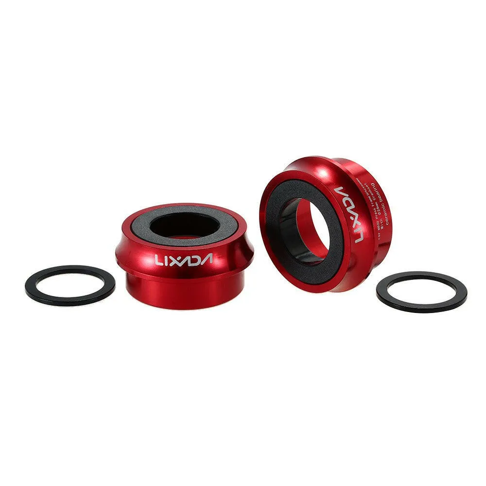 Lixada Road Bike Bicycle Cycling  Press Fit Ceramic Bottom Bracket Cups Aluminum Alloy 66mm/72mm BB Cups Crank Set Bearing   Axis Parts