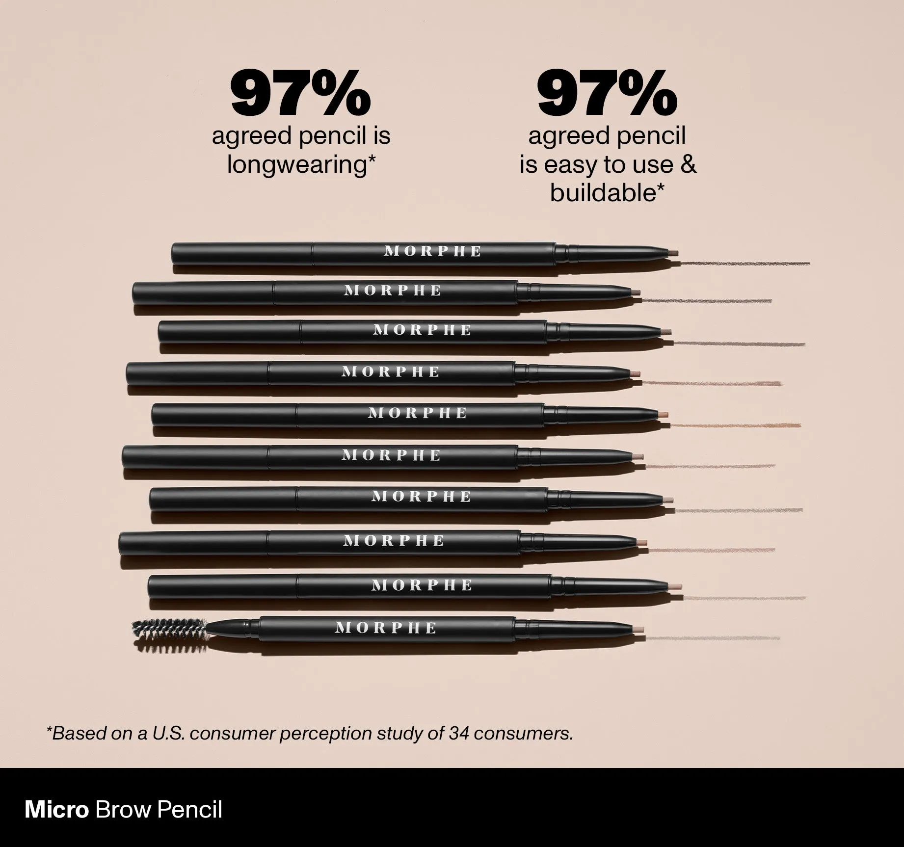 Micro Brow Dual-Ended Pencil & Spoolie - Almond